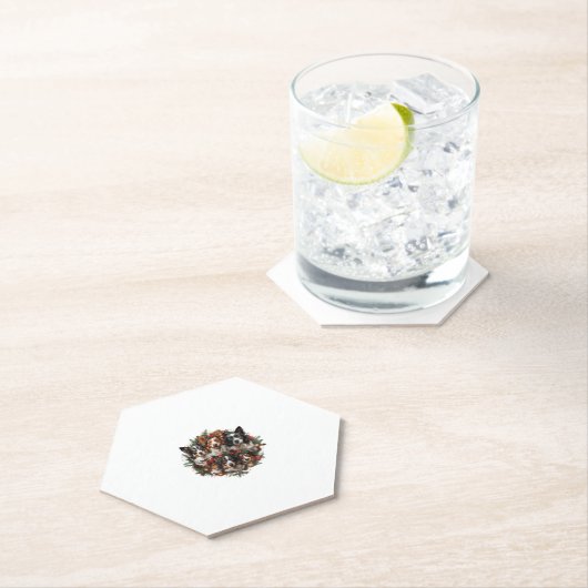 Schattigee Chihuahua In Santa Hat Grappige Kerstmi Kartonnen Onderzetters (Insitu)