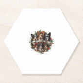 Schattigee Chihuahua In Santa Hat Grappige Kerstmi Kartonnen Onderzetters (Voorkant)