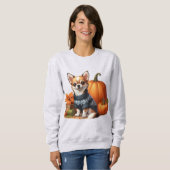 Schattigee Chihuahua in Trui met Pompoenen (Voorkant volledig)