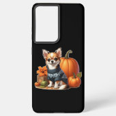 Schattigee Chihuahua in Trui met Pompoenen Samsung Galaxy Hoesje (Achterkant)