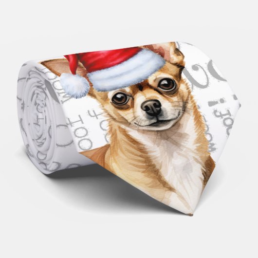 Schattigee Chihuahua Kerstmis Hondenliefhebber Vak Stropdas (Opgerold)