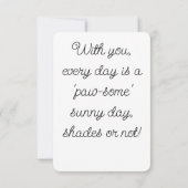 Schattigee Chihuahua met Hart Zonnebril Bedankkaart (Achterkant)