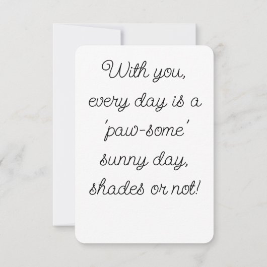 Schattigee Chihuahua met Hart Zonnebril Bedankkaart (Achterkant)