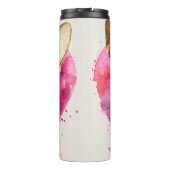 Schattigee Chihuahua met Roze Hart Achtergrond Thermosbeker (Achterkant)