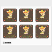 Schattigee Chihuahua Mexicaans Kinder Fiesta Party Vierkante Sticker (Vel)