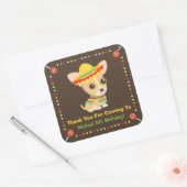 Schattigee Chihuahua Mexicaans Kinder Fiesta Party Vierkante Sticker (Envelop)
