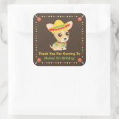 Schattigee Chihuahua Mexicaans Kinder Fiesta Party Vierkante Sticker (Tas)