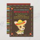 Schattigee Chihuahua Mexican Fiesta Kids Verjaarda Kaart (Voorkant / Achterkant)