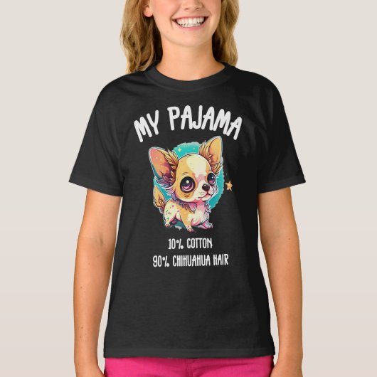 Schattigee Chihuahua Pajama Funny Dog Lover T-shirt (Voorkant)