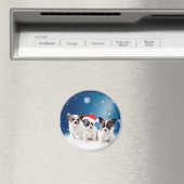 Schattigee Chihuahua Puppies met Santa Hat Christm Magneet (Insitu (Vaatwasser))
