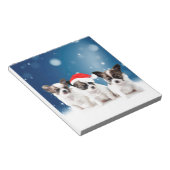 Schattigee Chihuahua Puppies met Santa Hat Christm Notitieblok (Schuin)
