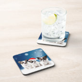 Schattigee Chihuahua Puppies met Santa Hat Christm Onderzetter (Rechterzijde)