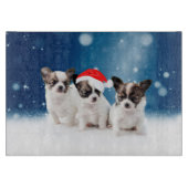 Schattigee Chihuahua Puppies met Santa Hat Christm Snijplank (Voorkant)
