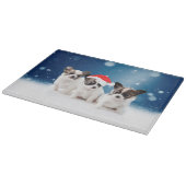 Schattigee Chihuahua Puppies met Santa Hat Christm Snijplank (Hoek)