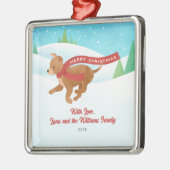 Schattigee Chihuahua Retriever Dog Snow Christmas Metalen Ornament (Links)