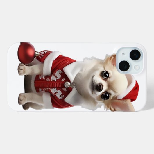 Schattigee Chihuahua Santa Case-Mate iPhone Case (Achterkant (horizontaal))