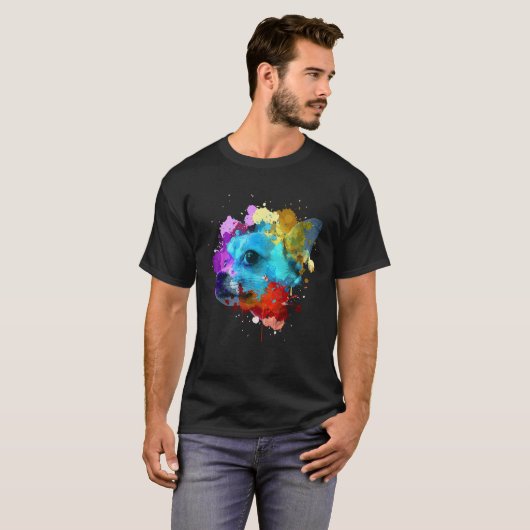Schattigee Chihuahua voor mannen Vrouwen Waterverf T-shirt (Voorkant volledig)