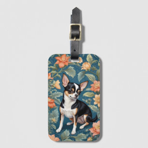 Schattigee Chihuahua William Morris geïnspireerd F Bagagelabel
