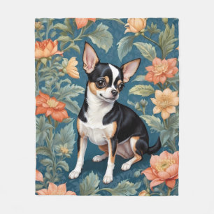 Schattigee Chihuahua William Morris geïnspireerd F Fleece Deken