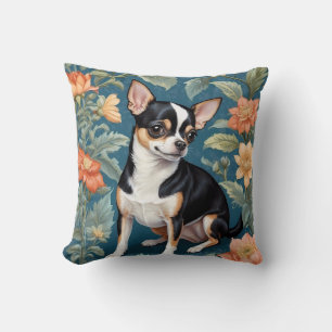 Schattigee Chihuahua William Morris geïnspireerd F Kussen