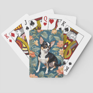Schattigee Chihuahua William Morris geïnspireerd F Pokerkaarten