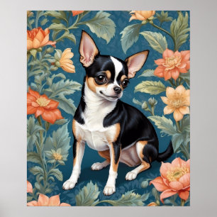 Schattigee Chihuahua William Morris geïnspireerd F Poster