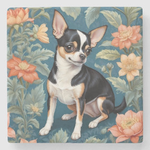 Schattigee Chihuahua William Morris geïnspireerd F Stenen Onderzetter