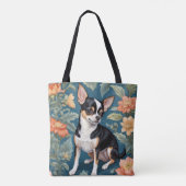 Schattigee Chihuahua William Morris geïnspireerd F Tote Bag (Achterkant)