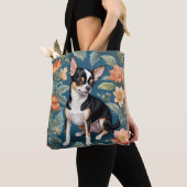 Schattigee Chihuahua William Morris geïnspireerd F Tote Bag (Dichtbij)
