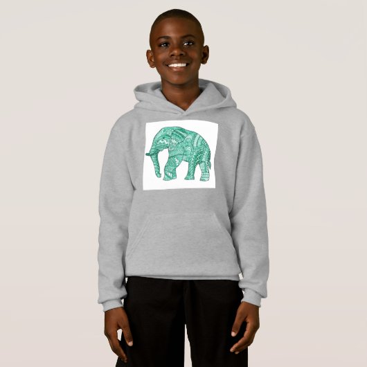 Schattigee Children's Patterned Elephant Pullover  (Voorkant volledig)