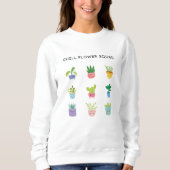 Schattigee chill flower karakters trui (Voorkant)