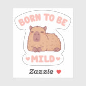 Schattigee chilling capibara geboren om mild te zi sticker (Vel)