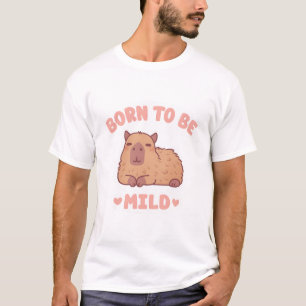 Schattigee chilling capibara geboren om mild te zi t-shirt
