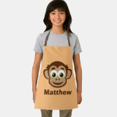 Schattigee chimp aap cartoon gepersonaliseerde kin schort (Insitu)