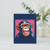 Schattigee chimpansee lacht briefkaart (Staand voorkant)