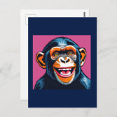 Schattigee chimpansee lacht briefkaart (Voorkant / Achterkant)