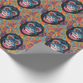 Schattigee chimpansee lacht cadeaupapier (Hoek)