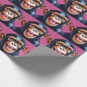 Schattigee chimpansee lacht cadeaupapier (Hoek)