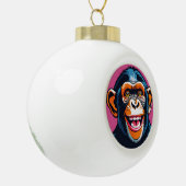 Schattigee chimpansee lacht keramische bal ornament (Links)