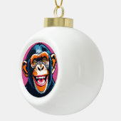 Schattigee chimpansee lacht keramische bal ornament (Rechts)