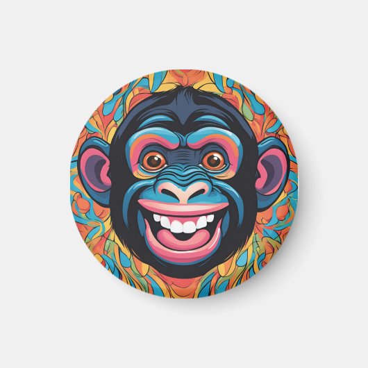 Schattigee chimpansee lacht magneet (Voorkant)