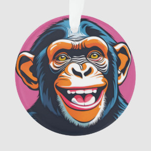 Schattigee chimpansee lacht ornament
