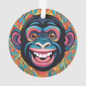 Schattigee chimpansee lacht ornament (achterkant)