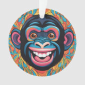Schattigee chimpansee lacht ornament (voorkant)