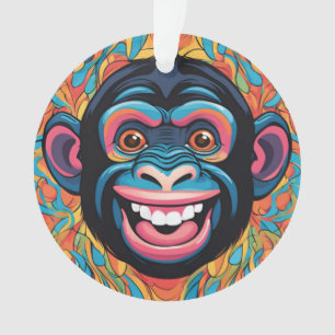 Schattigee chimpansee lacht ornament