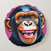Schattigee chimpansee lacht rond kussen (Achterkant)