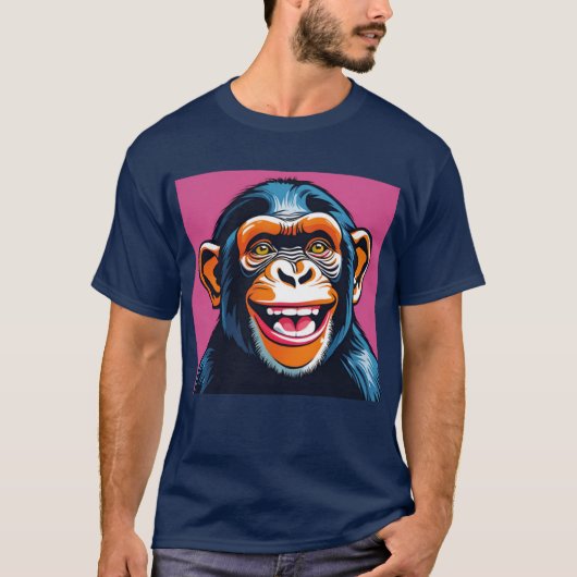 Schattigee chimpansee lacht t-shirt (Voorkant)