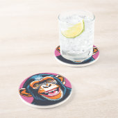 Schattigee chimpansee lacht zandsteen onderzetter (Zijkant)