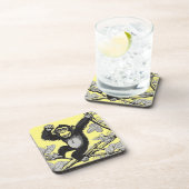 Schattigee chimpansee op de tak begroet bier onderzetter (Rechterzijde)