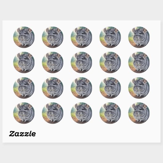 Schattigee Chinchilla-Stickers Ronde Sticker (Vel)